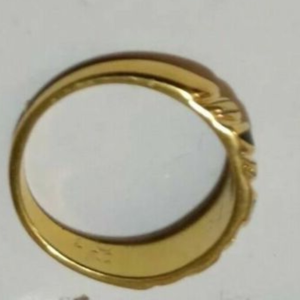 Black Onyx/Turquoise Inlay 14K Gold Plated NWOT Size  7 - Picture 6 of 8